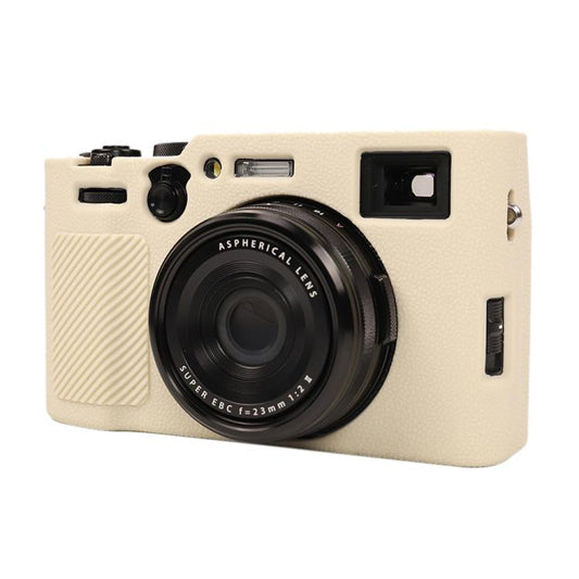 For FUJIFILM X100VI Litchi Texture Soft Silicone Protective Case(White) - Protective Case by buy2fix | Online Shopping UK | buy2fix