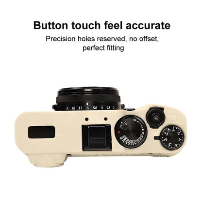 For FUJIFILM X100VI Litchi Texture Soft Silicone Protective Case(White) - Protective Case by buy2fix | Online Shopping UK | buy2fix