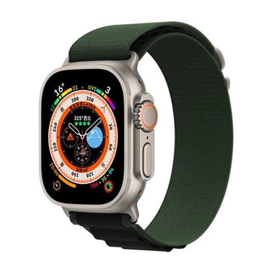 For Apple Watch 42mm / 41mm / 40mm / 38mm Kalebol Aline Nylon Loop Watch Band(Green+Black) - Watch Bands by Kalebol | Online Shopping UK | buy2fix