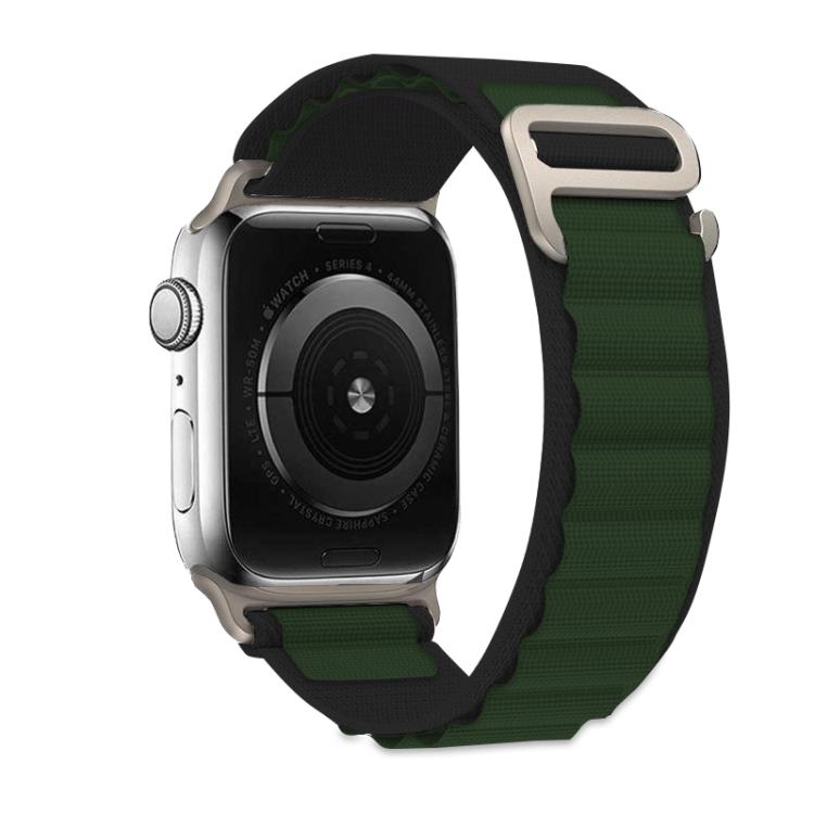 For Apple Watch 42mm / 41mm / 40mm / 38mm Kalebol Aline Nylon Loop Watch Band(Green+Black) - Watch Bands by Kalebol | Online Shopping UK | buy2fix
