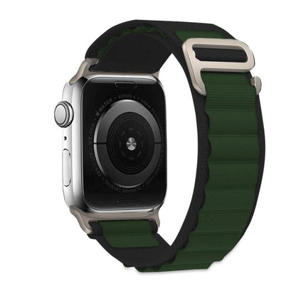For Apple Watch 42mm / 41mm / 40mm / 38mm Kalebol Aline Nylon Loop Watch Band(Green+Black) - Watch Bands by Kalebol | Online Shopping UK | buy2fix