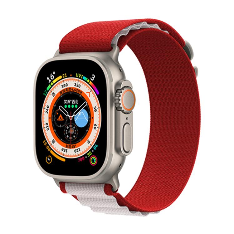 For Apple Watch 42mm / 41mm / 40mm / 38mm Kalebol Aline Nylon Loop Watch Band(Red+White) - Watch Bands by Kalebol | Online Shopping UK | buy2fix
