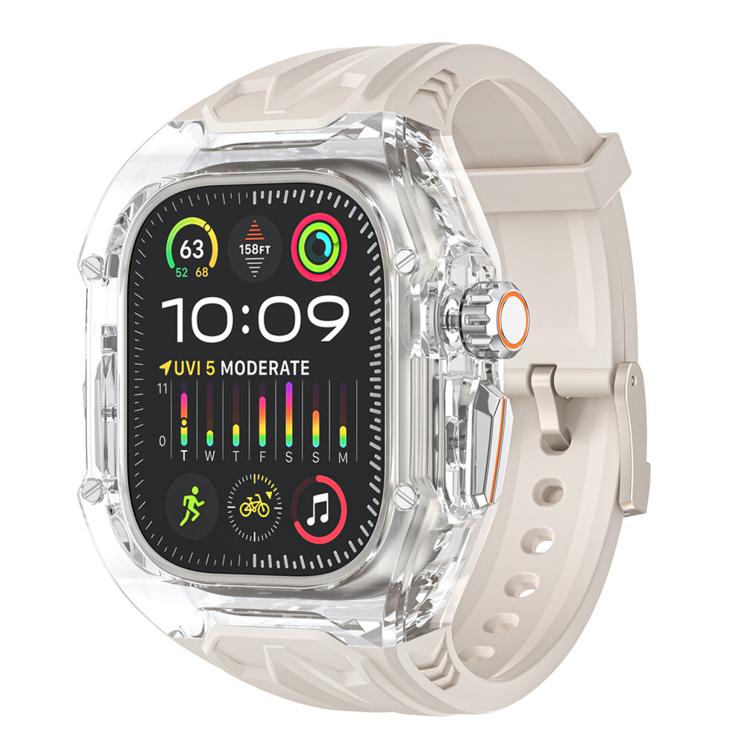 For Apple Watch 42mm / 41mm / 40mm / 38mm Kalebol Glacier Integrated Transparent Silicone Strap(Starlight Transparent) - Watch Bands by Kalebol | Online Shopping UK | buy2fix