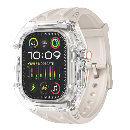 For Apple Watch 42mm / 41mm / 40mm / 38mm Kalebol Glacier Integrated Transparent Silicone Strap(Starlight Transparent) - Watch Bands by Kalebol | Online Shopping UK | buy2fix