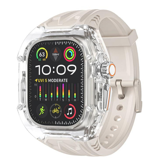 For Apple Watch 42mm / 41mm / 40mm / 38mm Kalebol Glacier Integrated Transparent Silicone Strap(Starlight Transparent) - Watch Bands by Kalebol | Online Shopping UK | buy2fix