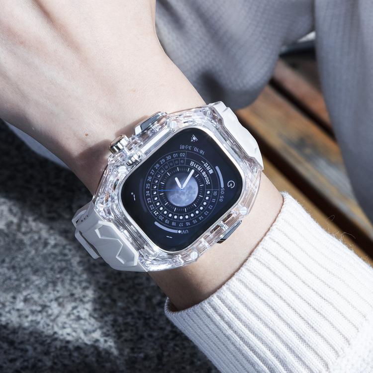 For Apple Watch 42mm / 41mm / 40mm / 38mm Kalebol Glacier Integrated Transparent Silicone Strap(Starlight Transparent) - Watch Bands by Kalebol | Online Shopping UK | buy2fix