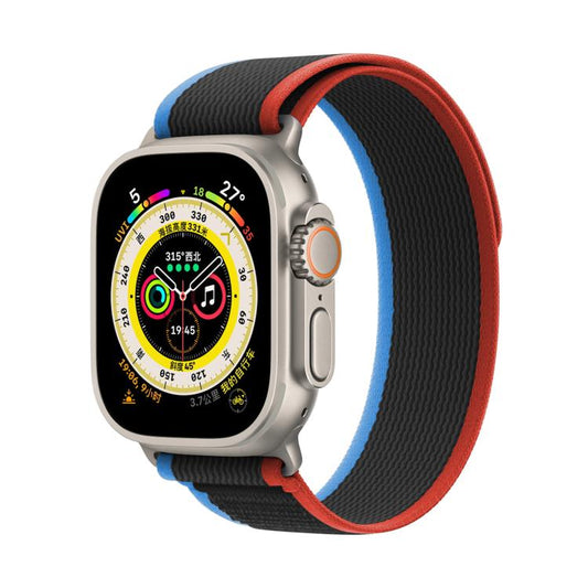 For Apple Watch 42mm / 41mm / 40mm / 38mm Kalebol Wild Track Loop Nylon Watch Band(Blue+Black) - Watch Bands by Kalebol | Online Shopping UK | buy2fix