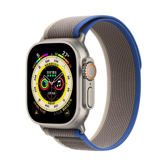 For Apple Watch 42mm / 41mm / 40mm / 38mm Kalebol Wild Track Loop Nylon Watch Band(Blue+Grey) - Watch Bands by Kalebol | Online Shopping UK | buy2fix