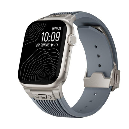 For Apple Watch 42mm / 41mm / 40mm / 38mm Kalebol High Elasticity L-shaped Nail Silicone Strap(Space Grey) - Watch Bands by Kalebol | Online Shopping UK | buy2fix