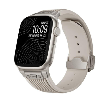 For Apple Watch 42mm / 41mm / 40mm / 38mm Kalebol High Elasticity L-shaped Nail Silicone Strap(Starlight) - Watch Bands by Kalebol | Online Shopping UK | buy2fix