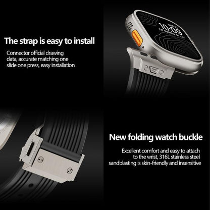 For Apple Watch 42mm / 41mm / 40mm / 38mm Kalebol High Elasticity L-shaped Nail Silicone Strap(Space Grey) - Watch Bands by Kalebol | Online Shopping UK | buy2fix