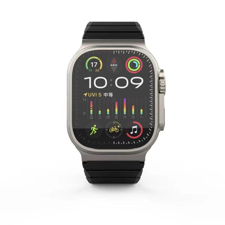 For Apple Watch 42mm / 41mm / 40mm / 38mm Kalebol Magnetic Silicone Strap(Black Grey) - Watch Bands by Kalebol | Online Shopping UK | buy2fix