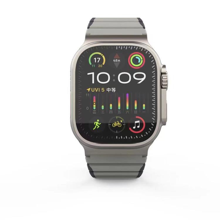 For Apple Watch 42mm / 41mm / 40mm / 38mm Kalebol Magnetic Silicone Strap(Grey) - Watch Bands by Kalebol | Online Shopping UK | buy2fix