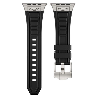 For Apple Watch 46mm / 49mm / 45mm / 44mm Kalebol High Stretch Silicone Armor Watch Band(Titanium Black) - Watch Bands by Kalebol | Online Shopping UK | buy2fix