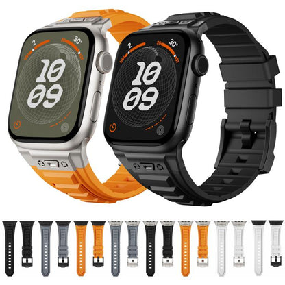 For Apple Watch 46mm / 49mm / 45mm / 44mm Kalebol High Stretch Silicone Armor Watch Band(Black) - Watch Bands by Kalebol | Online Shopping UK | buy2fix