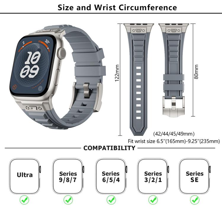 For Apple Watch 46mm / 49mm / 45mm / 44mm Kalebol High Stretch Silicone Armor Watch Band(Black) - Watch Bands by Kalebol | Online Shopping UK | buy2fix