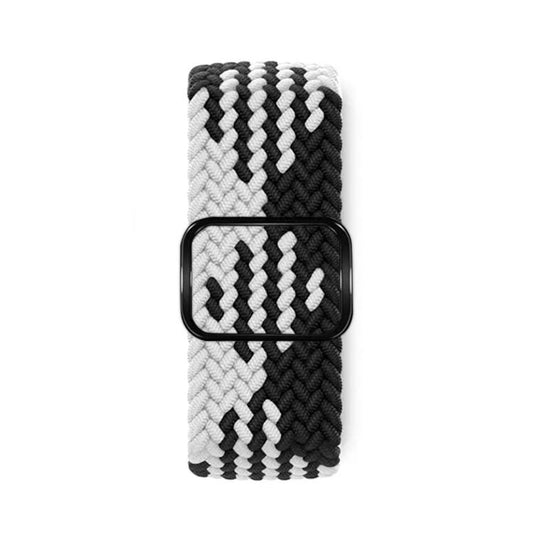 For Apple Watch 42mm / 41mm / 40mm / 38mm Kalebol Eight Buckle Nylon Braided Watch Band(Black White) - Watch Bands by Kalebol | Online Shopping UK | buy2fix