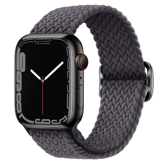 For Apple Watch 42mm / 41mm / 40mm / 38mm Kalebol Eight Buckle Nylon Braided Watch Band(Space Gray) - Watch Bands by Kalebol | Online Shopping UK | buy2fix