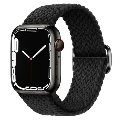 For Apple Watch 42mm / 41mm / 40mm / 38mm Kalebol Eight Buckle Nylon Braided Watch Band(Black) - Watch Bands by Kalebol | Online Shopping UK | buy2fix