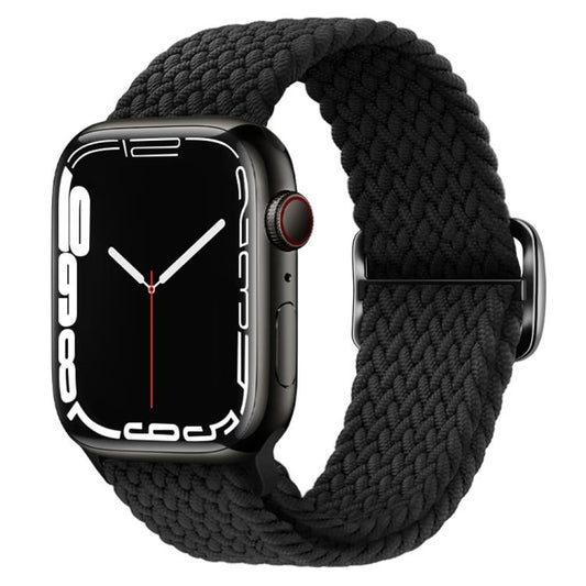 For Apple Watch 42mm / 41mm / 40mm / 38mm Kalebol Eight Buckle Nylon Braided Watch Band(Black) - Watch Bands by Kalebol | Online Shopping UK | buy2fix