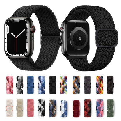 For Apple Watch 42mm / 41mm / 40mm / 38mm Kalebol Eight Buckle Nylon Braided Watch Band(Black) - Watch Bands by Kalebol | Online Shopping UK | buy2fix