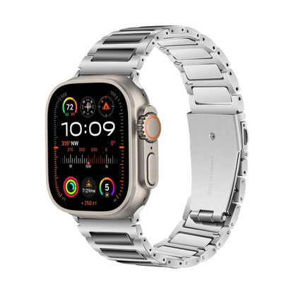 For Apple Watch 46mm / 49mm / 45mm / 44mm Kalebol Tooling Metal Zinc Alloy Watch Band(Silver Black) - Watch Bands by Kalebol | Online Shopping UK | buy2fix