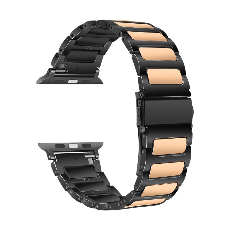 For Apple Watch 42mm / 41mm / 40mm / 38mm Kalebol Tooling Metal Zinc Alloy Watch Band(Black Rose Gold) - Watch Bands by Kalebol | Online Shopping UK | buy2fix