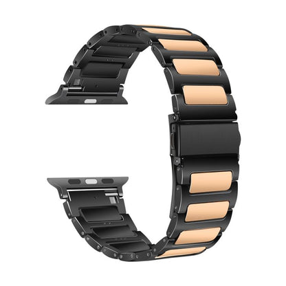 For Apple Watch 42mm / 41mm / 40mm / 38mm Kalebol Tooling Metal Zinc Alloy Watch Band(Black Rose Gold) - Watch Bands by Kalebol | Online Shopping UK | buy2fix