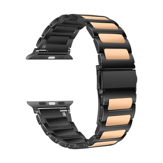 For Apple Watch 42mm / 41mm / 40mm / 38mm Kalebol Tooling Metal Zinc Alloy Watch Band(Black Rose Gold) - Watch Bands by Kalebol | Online Shopping UK | buy2fix