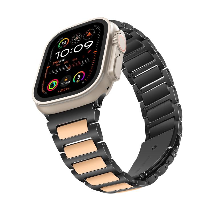 For Apple Watch 42mm / 41mm / 40mm / 38mm Kalebol Tooling Metal Zinc Alloy Watch Band(Black Rose Gold) - Watch Bands by Kalebol | Online Shopping UK | buy2fix