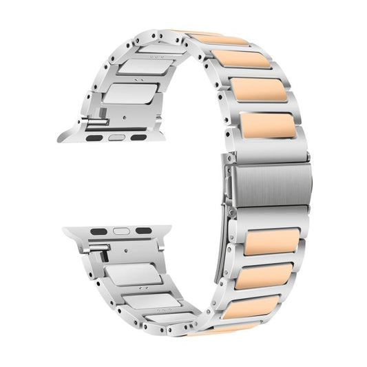 For Apple Watch 42mm / 41mm / 40mm / 38mm Kalebol Tooling Metal Zinc Alloy Watch Band(Silver Rose Gold) - Watch Bands by Kalebol | Online Shopping UK | buy2fix