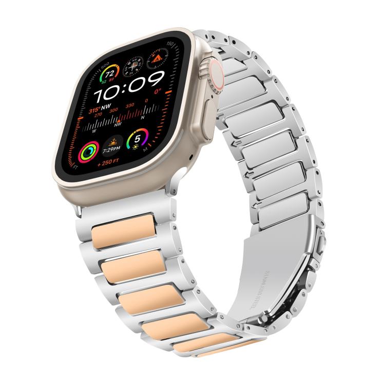 For Apple Watch 42mm / 41mm / 40mm / 38mm Kalebol Tooling Metal Zinc Alloy Watch Band(Silver Rose Gold) - Watch Bands by Kalebol | Online Shopping UK | buy2fix