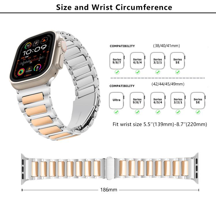 For Apple Watch 42mm / 41mm / 40mm / 38mm Kalebol Tooling Metal Zinc Alloy Watch Band(Rose Gold) - Watch Bands by Kalebol | Online Shopping UK | buy2fix