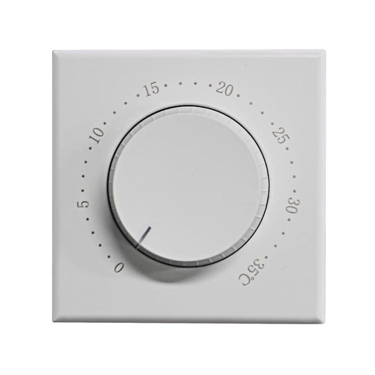 BHT-101GBL Electric Heating Smart Home Screenless Knob Thermostat Only With External Sensors, Dual Color LED Indicator(White)