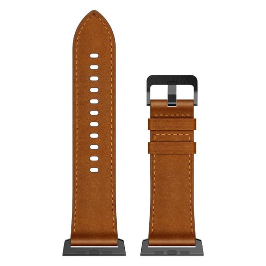 For Apple Watch 46mm / 49mm / 45mm / 44mm Kalebol Genuine Leather Watch Band(Black Red Brown) - Watch Bands by Kalebol | Online Shopping UK | buy2fix