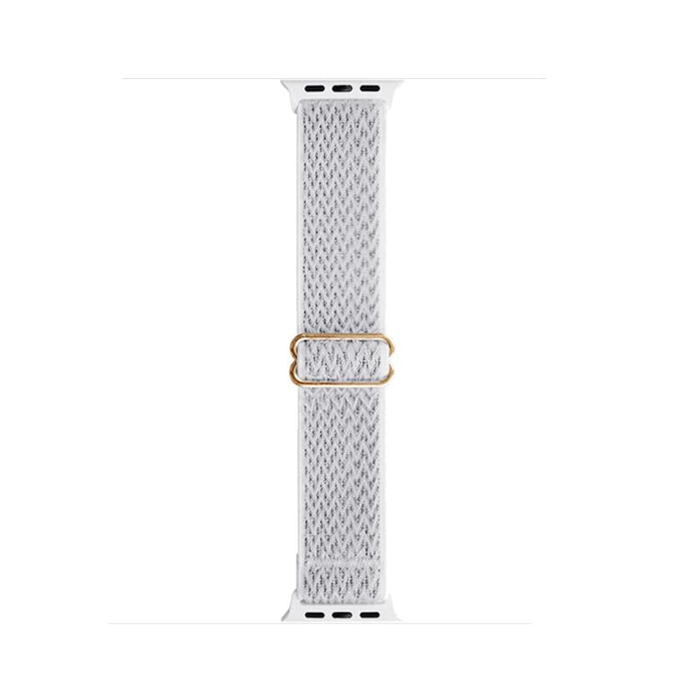 For Apple Watch 42mm / 41mm / 40mm / 38mm Kalebol Eight Buckle Wavy Braided Nylon Watch Band(White) - Watch Bands by Kalebol | Online Shopping UK | buy2fix