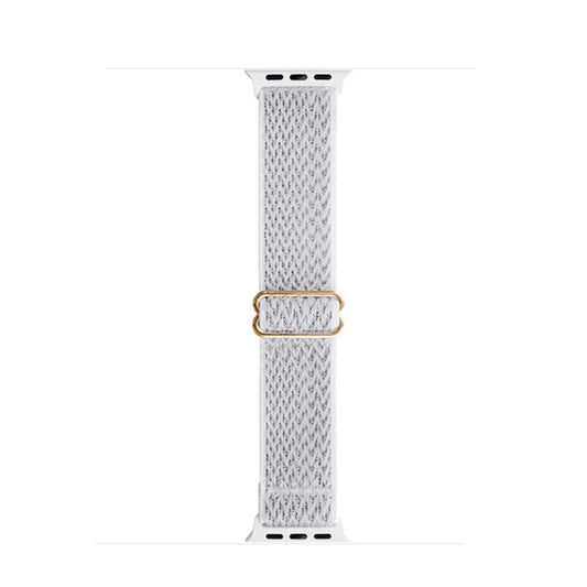 For Apple Watch 42mm / 41mm / 40mm / 38mm Kalebol Eight Buckle Wavy Braided Nylon Watch Band(White) - Watch Bands by Kalebol | Online Shopping UK | buy2fix
