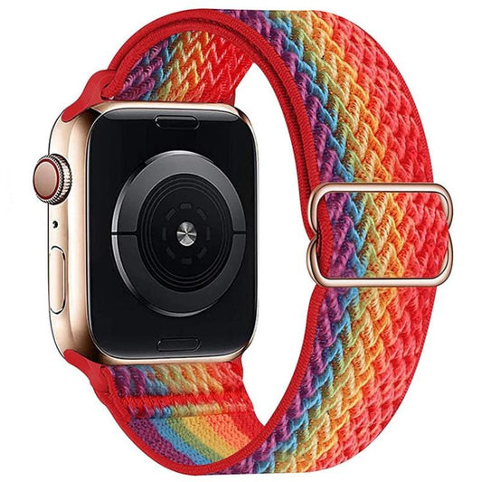 For Apple Watch 42mm / 41mm / 40mm / 38mm Kalebol Eight Buckle Wavy Braided Nylon Watch Band(Rainbow) - Watch Bands by Kalebol | Online Shopping UK | buy2fix