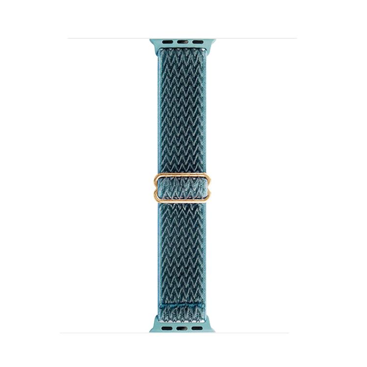 For Apple Watch 42mm / 41mm / 40mm / 38mm Kalebol Eight Buckle Wavy Braided Nylon Watch Band(Emerald Green) - Watch Bands by Kalebol | Online Shopping UK | buy2fix