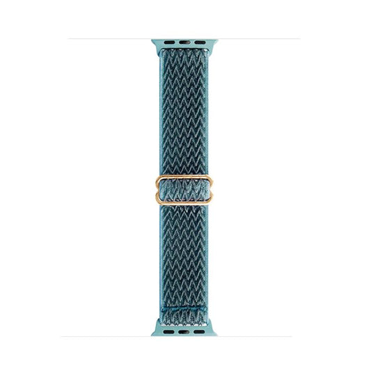 For Apple Watch 42mm / 41mm / 40mm / 38mm Kalebol Eight Buckle Wavy Braided Nylon Watch Band(Emerald Green) - Watch Bands by Kalebol | Online Shopping UK | buy2fix