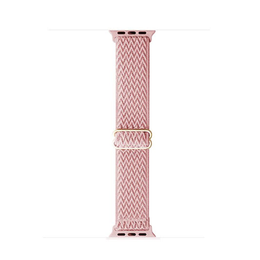For Apple Watch 42mm / 41mm / 40mm / 38mm Kalebol Eight Buckle Wavy Braided Nylon Watch Band(Pink) - Watch Bands by Kalebol | Online Shopping UK | buy2fix