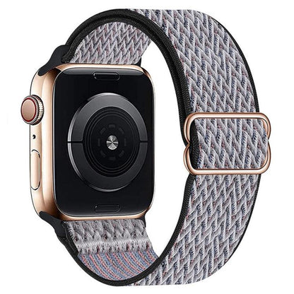 For Apple Watch 42mm / 41mm / 40mm / 38mm Kalebol Eight Buckle Wavy Braided Nylon Watch Band(Black Grey) - Watch Bands by Kalebol | Online Shopping UK | buy2fix