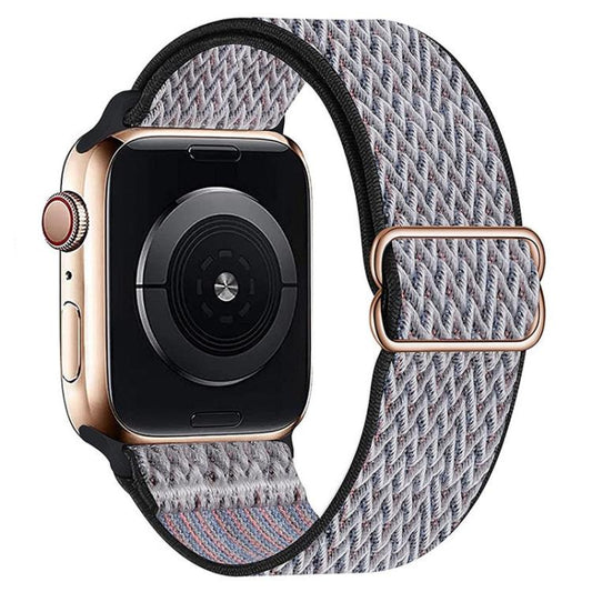 For Apple Watch 42mm / 41mm / 40mm / 38mm Kalebol Eight Buckle Wavy Braided Nylon Watch Band(Black Grey) - Watch Bands by Kalebol | Online Shopping UK | buy2fix