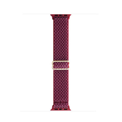 For Apple Watch 42mm / 41mm / 40mm / 38mm Kalebol Eight Buckle Wavy Braided Nylon Watch Band(Wine Red) - Watch Bands by Kalebol | Online Shopping UK | buy2fix