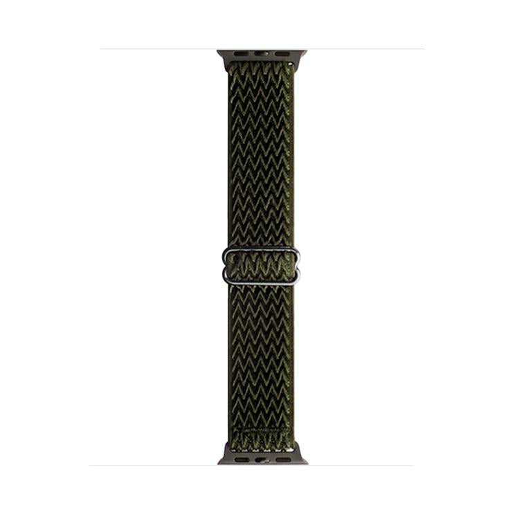For Apple Watch 42mm / 41mm / 40mm / 38mm Kalebol Eight Buckle Wavy Braided Nylon Watch Band(Army Green) - Watch Bands by Kalebol | Online Shopping UK | buy2fix
