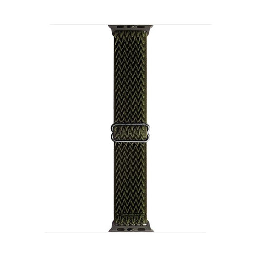 For Apple Watch 42mm / 41mm / 40mm / 38mm Kalebol Eight Buckle Wavy Braided Nylon Watch Band(Army Green) - Watch Bands by Kalebol | Online Shopping UK | buy2fix