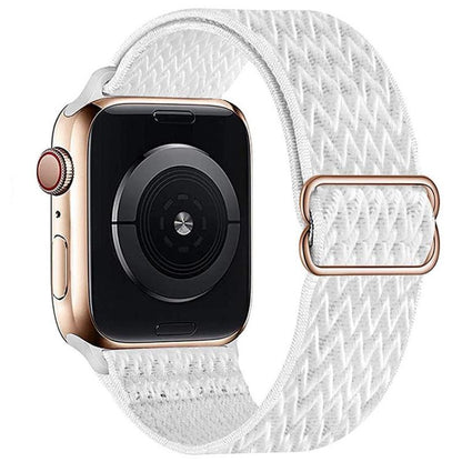 For Apple Watch 42mm / 41mm / 40mm / 38mm Kalebol Eight Buckle Wavy Braided Nylon Watch Band(Bright White) - Watch Bands by Kalebol | Online Shopping UK | buy2fix