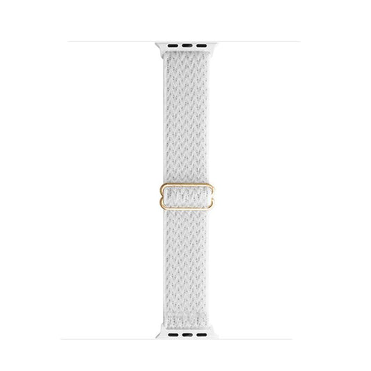 For Apple Watch 42mm / 41mm / 40mm / 38mm Kalebol Eight Buckle Wavy Braided Nylon Watch Band(Bright White) - Watch Bands by Kalebol | Online Shopping UK | buy2fix