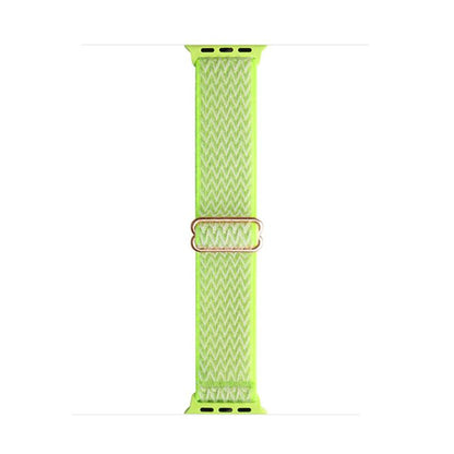 For Apple Watch 42mm / 41mm / 40mm / 38mm Kalebol Eight Buckle Wavy Braided Nylon Watch Band(Bright Green) - Watch Bands by Kalebol | Online Shopping UK | buy2fix