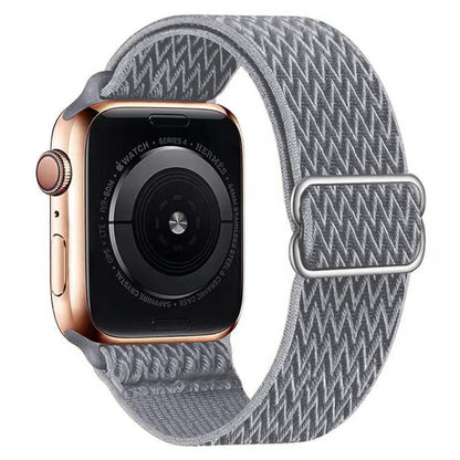 For Apple Watch 42mm / 41mm / 40mm / 38mm Kalebol Eight Buckle Wavy Braided Nylon Watch Band(Light Grey) - Watch Bands by Kalebol | Online Shopping UK | buy2fix